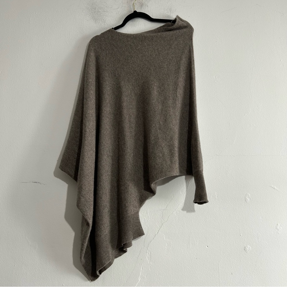 Garnet Hill Cashmere Asymmetrical Sweater Poncho XS Lagenlook Quiet Luxury
